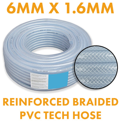 6mm Transparent Braided Reinforced Tech Hose