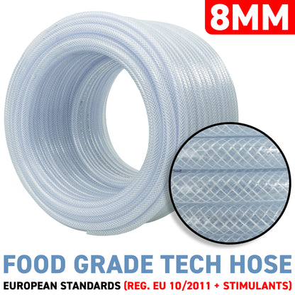 8mm Transparent Braided Reinforced Tech Hose