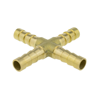 Brass 4-way Cross Splitter, 6mm
