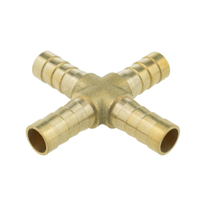 Brass 4-way Cross Splitter, 8mm