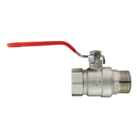 Male to Female Nickel Plated Brass Lever Valve, 3/4"