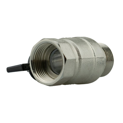 Male to Female Nickel Plated Zinc Butterfly Valve, 3/4"