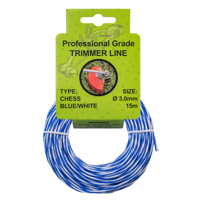 15m Dual Core Twisted Blue Chess Trimmer Line, 3mm