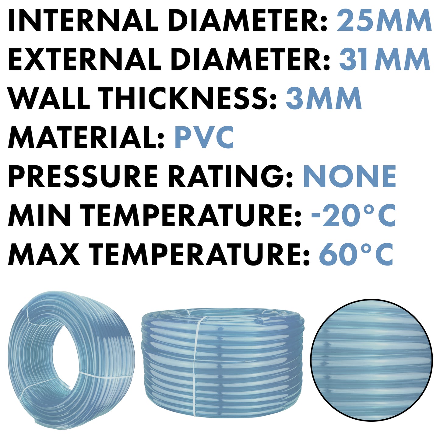 25mm Transparent PVC Technical Hose