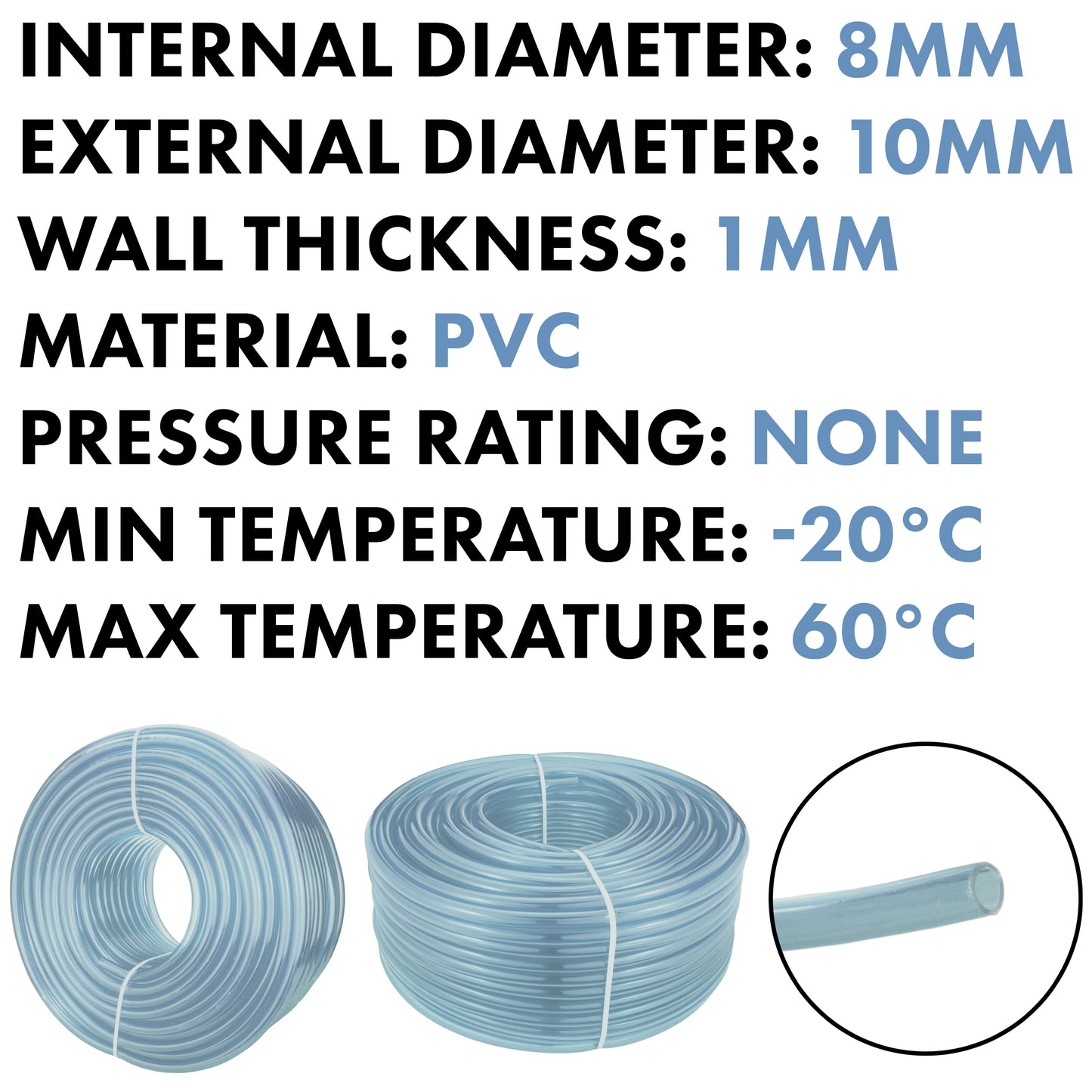 8mm Transparent PVC Technical Hose