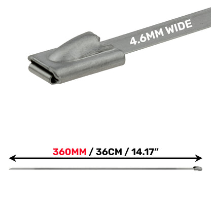 Stainless Steel Cable Ties, 4.6mm x 360mm