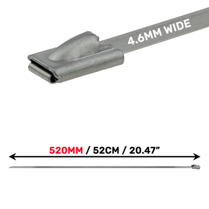 Stainless Steel Cable Ties, 4.6mm x 520mm