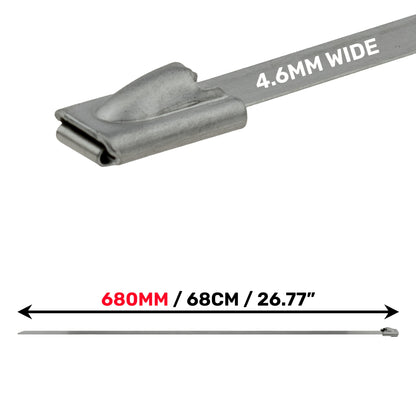 Stainless Steel Cable Ties, 4.6mm x 680mm