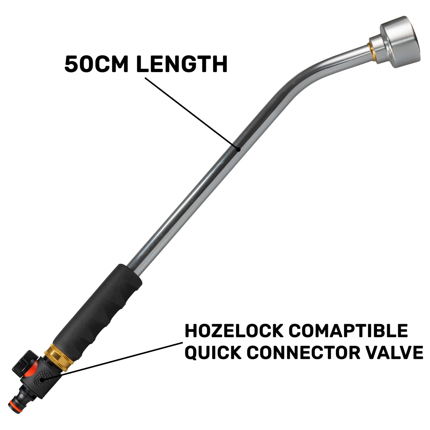 50cm Garden Watering Lance with Plastic Quick Connect Valve