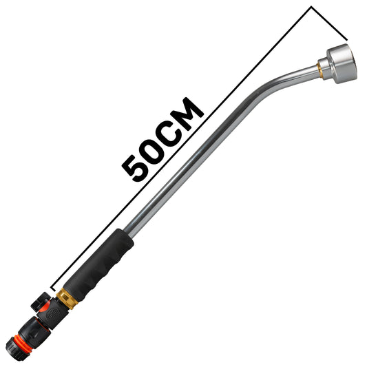 50cm Watering Lance with Rose, Plastic Valve & Hose Connector