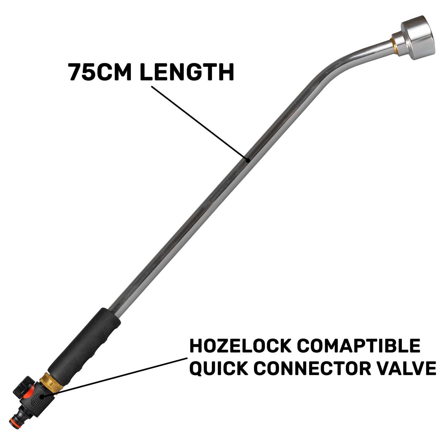 75cm Garden Watering Lance with Plastic Quick Connect Valve