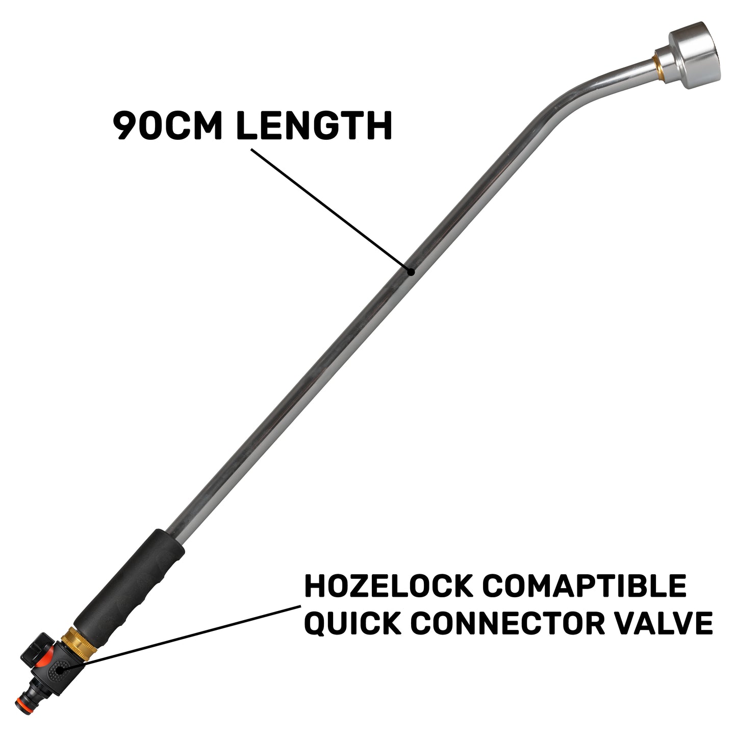 90cm Garden Watering Lance with Plastic Quick Connect Valve