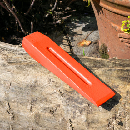 Red Hardened Steel Wood Log Splitting Wedge