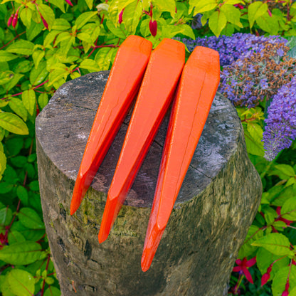 Red Hardened Steel Wood Log Splitting Wedge