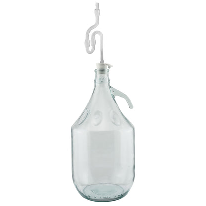 5L Clear Glass Demijohn Bottles with Airlocks & Bungs, Box of 4