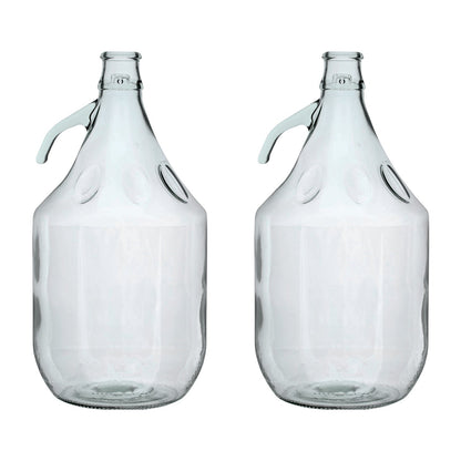 5L Clear Glass Demijohn Bottles, Box of 2