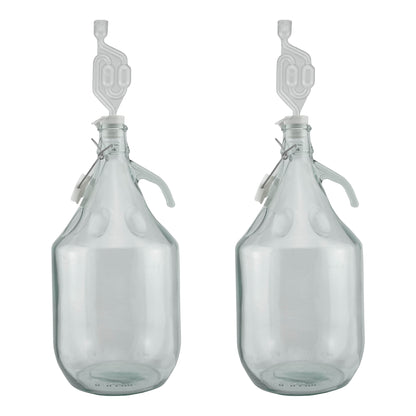 5L Glass Demijohns with Swing-top Caps, Airlocks & Bungs, Box of 2