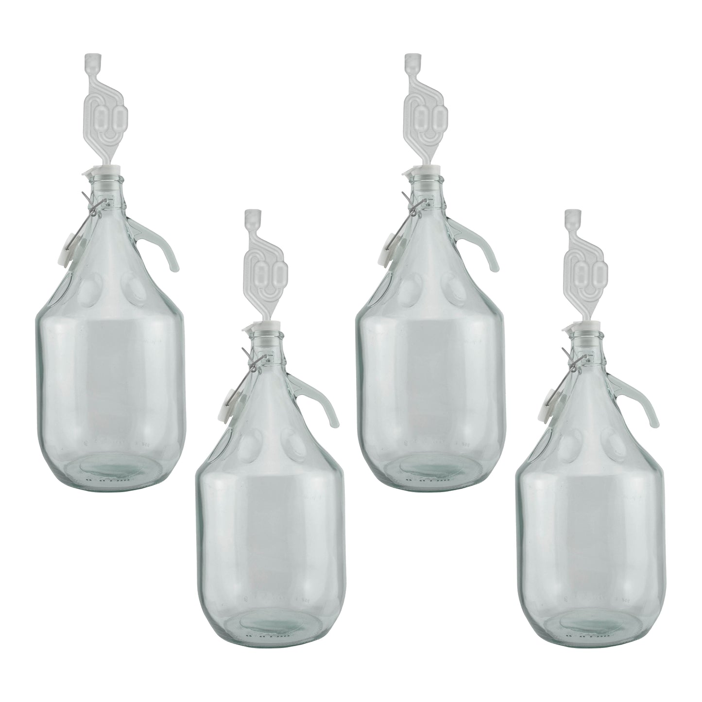 5L Glass Demijohns with Swing-top Caps, Airlocks & Bungs, Box of 4
