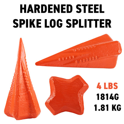 Red 4LBS Wood Log Splitting Diamond Stake Wedge