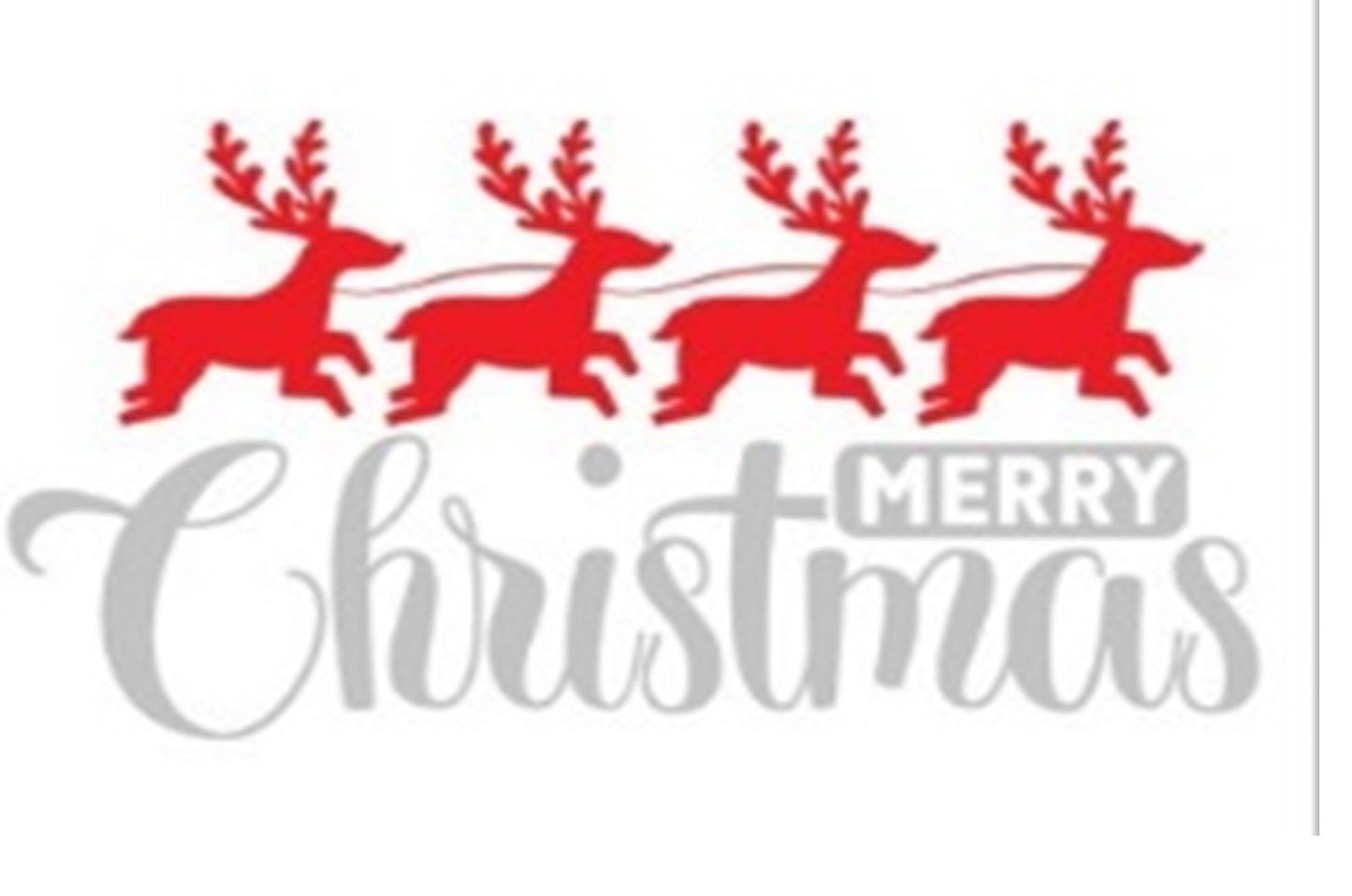 Coir Doormat, 60cm x 40cm - 'Merry Christmas' (Red/Silver)