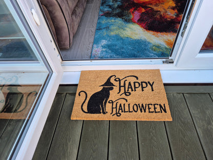 Coir Doormat, 60cm x 40cm - 'Happy Halloween'