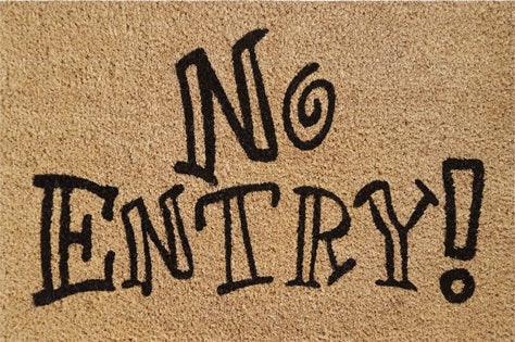 Coir Doormat, 60cm x 40cm - 'No Entry!'