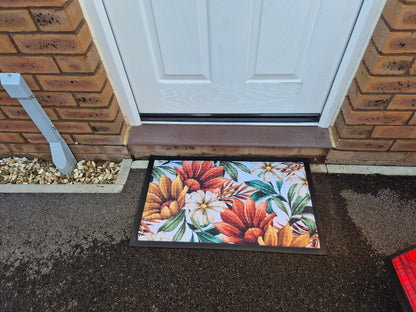 3D Embossed Doormat, 75cm x 45cm - Pastel Flowers