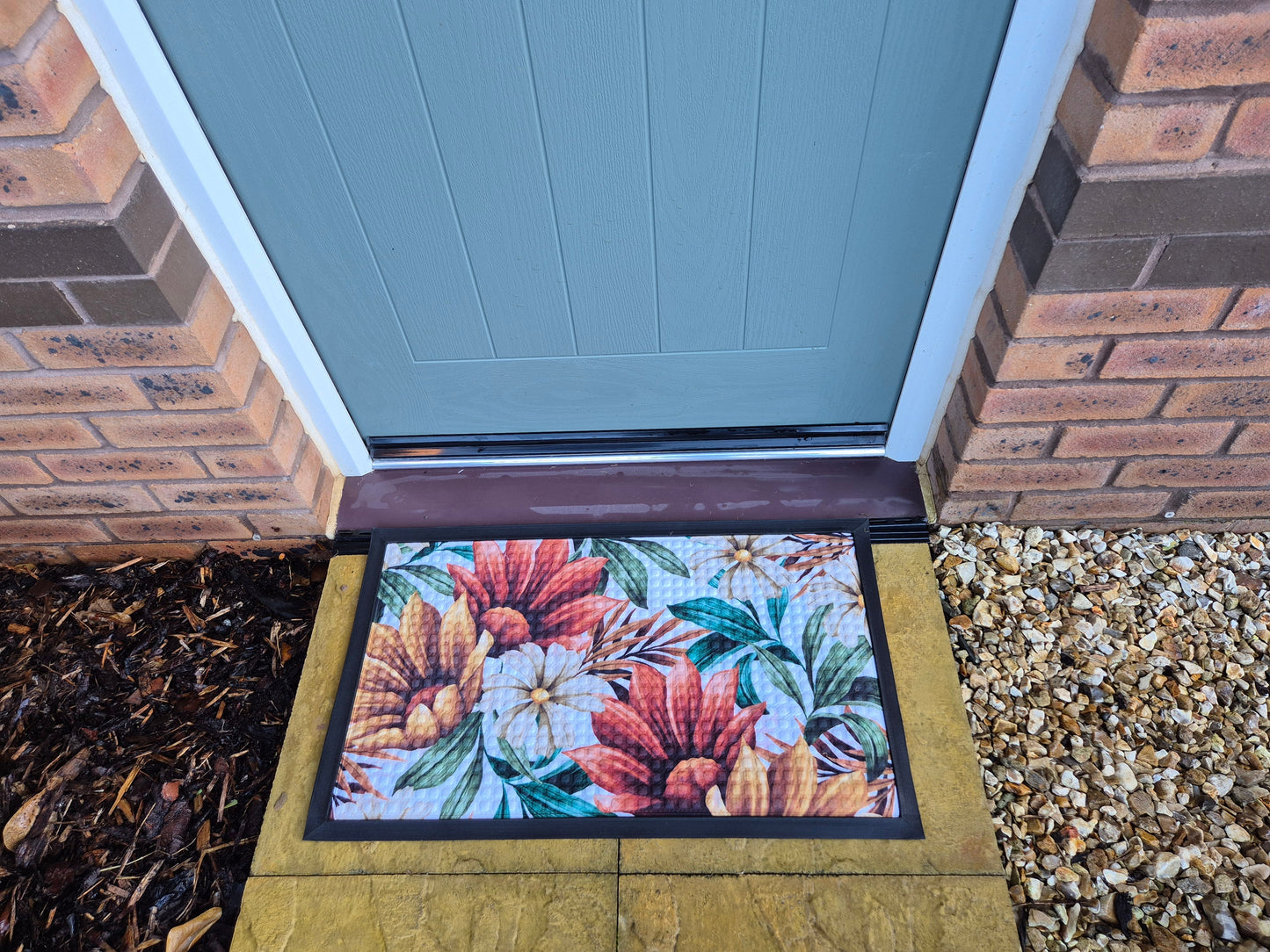 3D Embossed Doormat, 75cm x 45cm - Pastel Flowers
