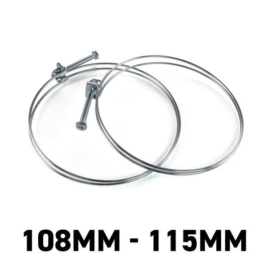 Galvanised Steel Double Wire Hose Clamps, 108mm-115mm