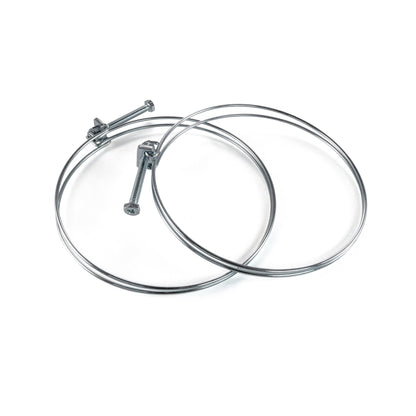 Galvanised Steel Double Wire Hose Clamps, 128mm-135mm