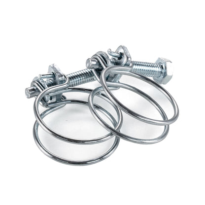 Galvanised Steel Double Wire Hose Clamps, 13mm-19mm