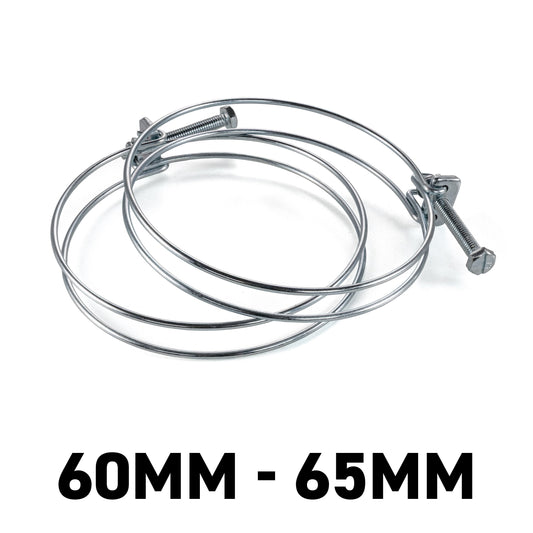 Galvanised Steel Double Wire Hose Clamps, 60mm-65mm
