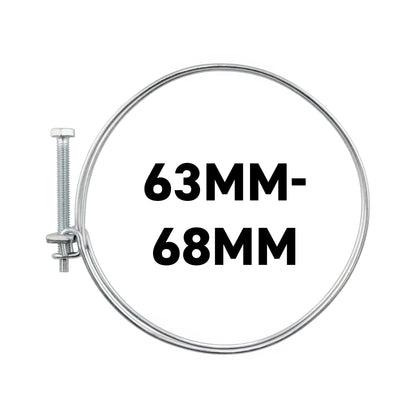 Galvanised Steel Double Wire Hose Clamps, 63mm-68mm