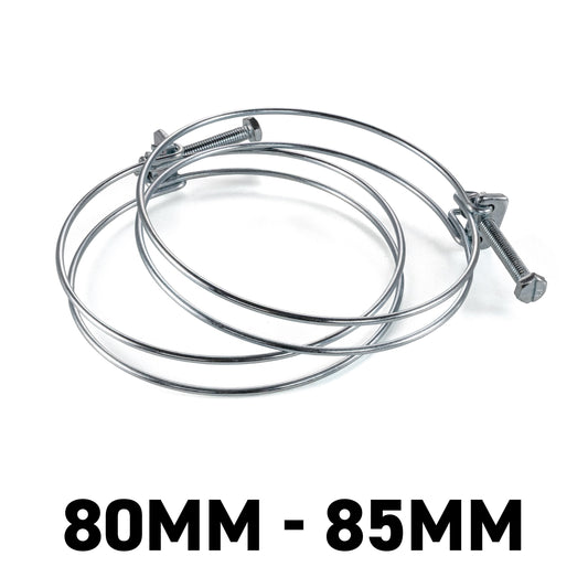 Galvanised Steel Double Wire Hose Clamps, 80mm-85mm