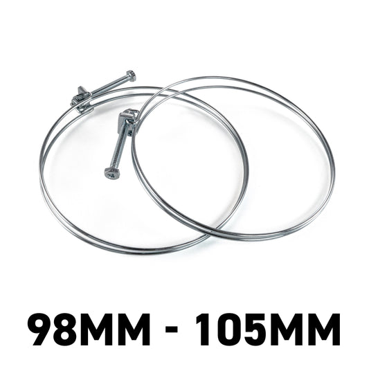 Galvanised Steel Double Wire Hose Clamps, 98mm-105mm