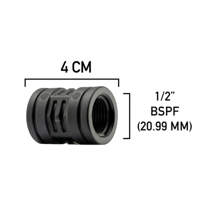 Polypropylene Straight Inline Socket Connector, 1/2"