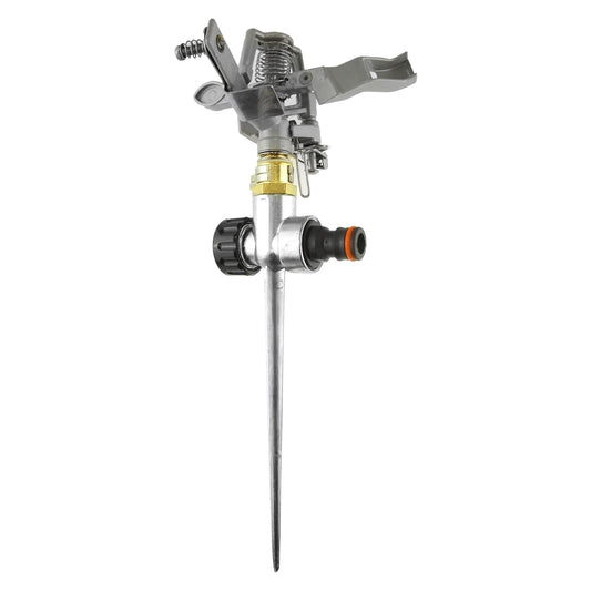 Metal Pulsating Lawn Sprinkler with Metal Spike