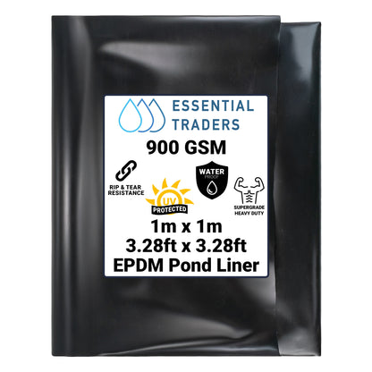 1m x 1m EPDM Rubber Pond Liner, 900 GSM