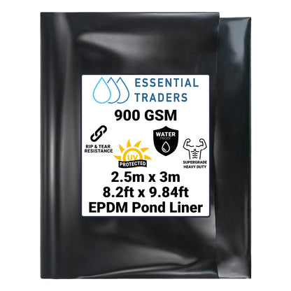 2.5m x 3m EPDM Rubber Pond Liner, 900 GSM