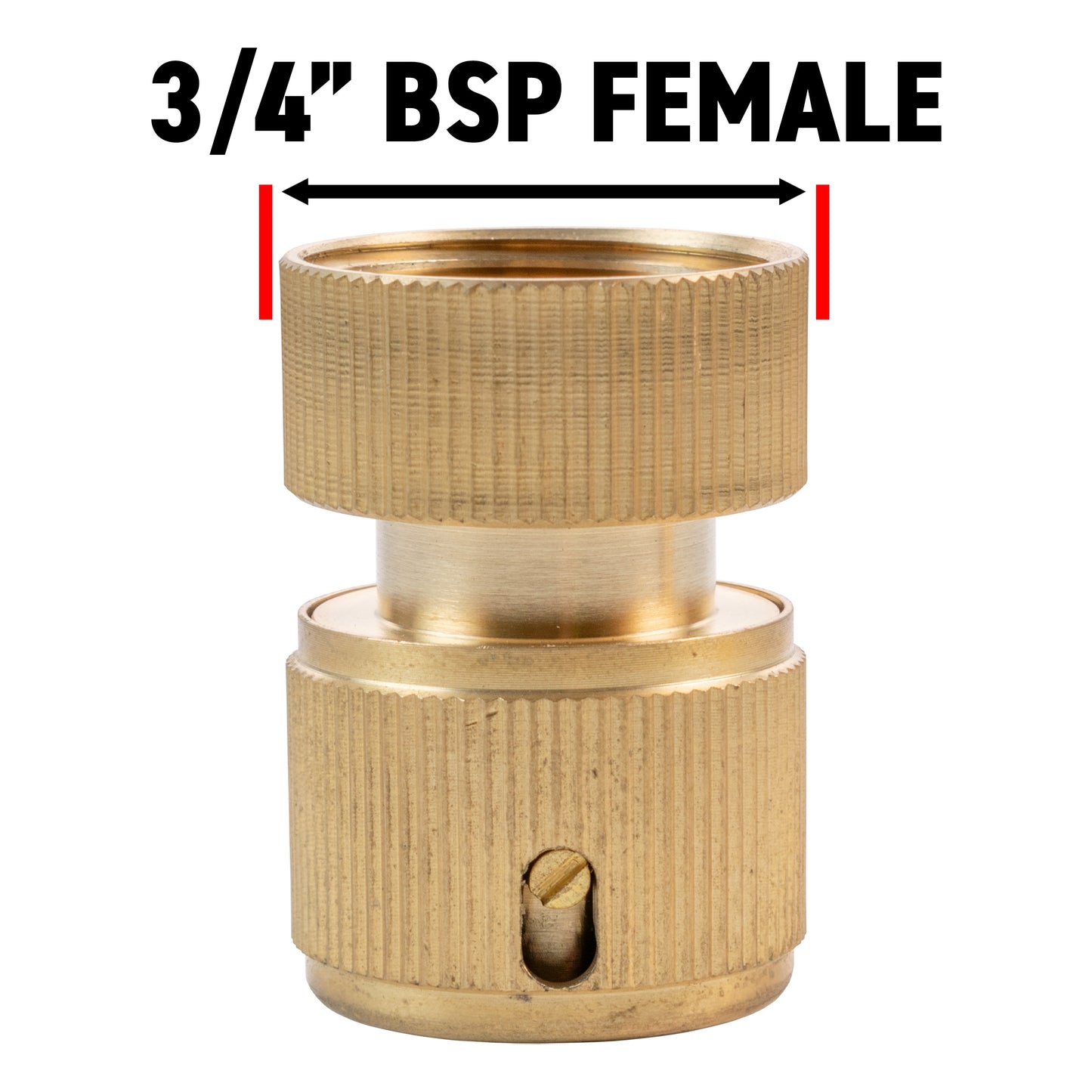 Female Hose Connector with 3/4" BSPF Thread, Brass