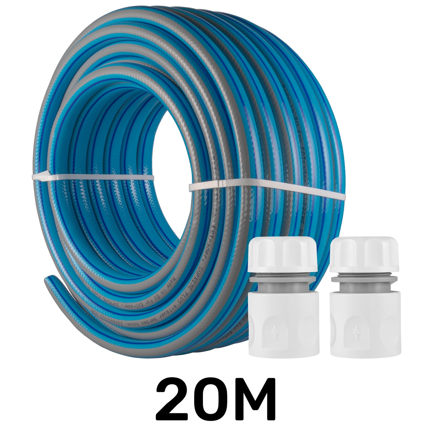 20m Blue Supreme+ 1/2" Reinforced Hose Pipe Connection Kit