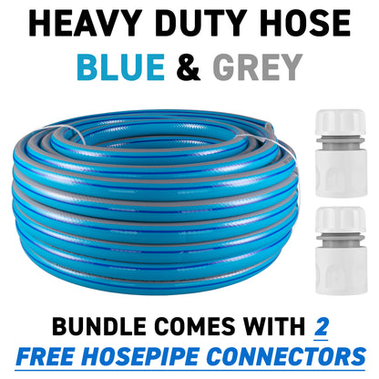 5m Blue Supreme+ 1/2" Reinforced Garden Hose Cart Connection Kit