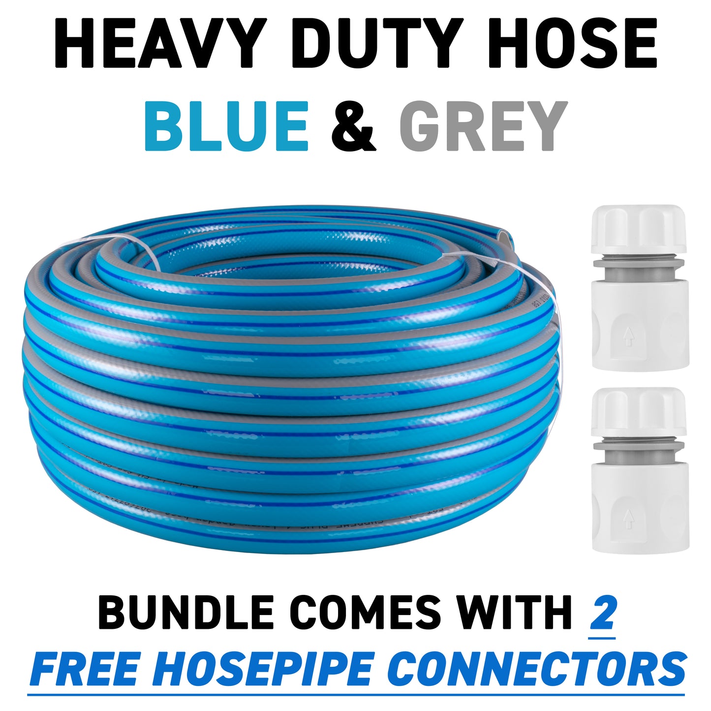 30m Blue Supreme+ 1/2" Reinforced Hose Pipe Connection Kit