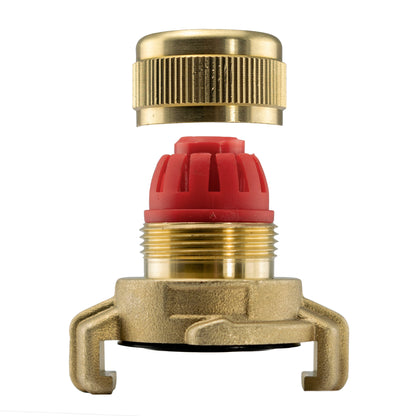 Brass GEKA Style Claw Female Hosepipe Connector, 3/4"