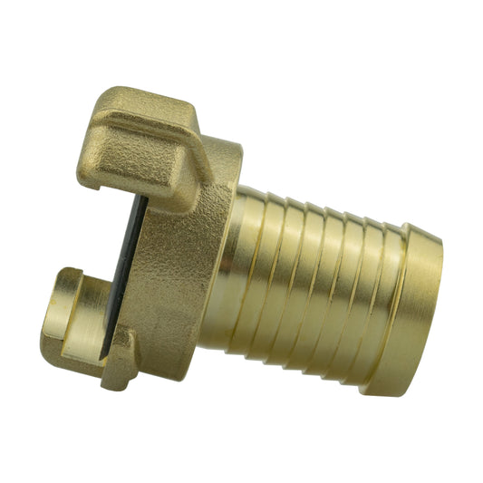 Brass GEKA Style Claw Hosetail Connector, 1"