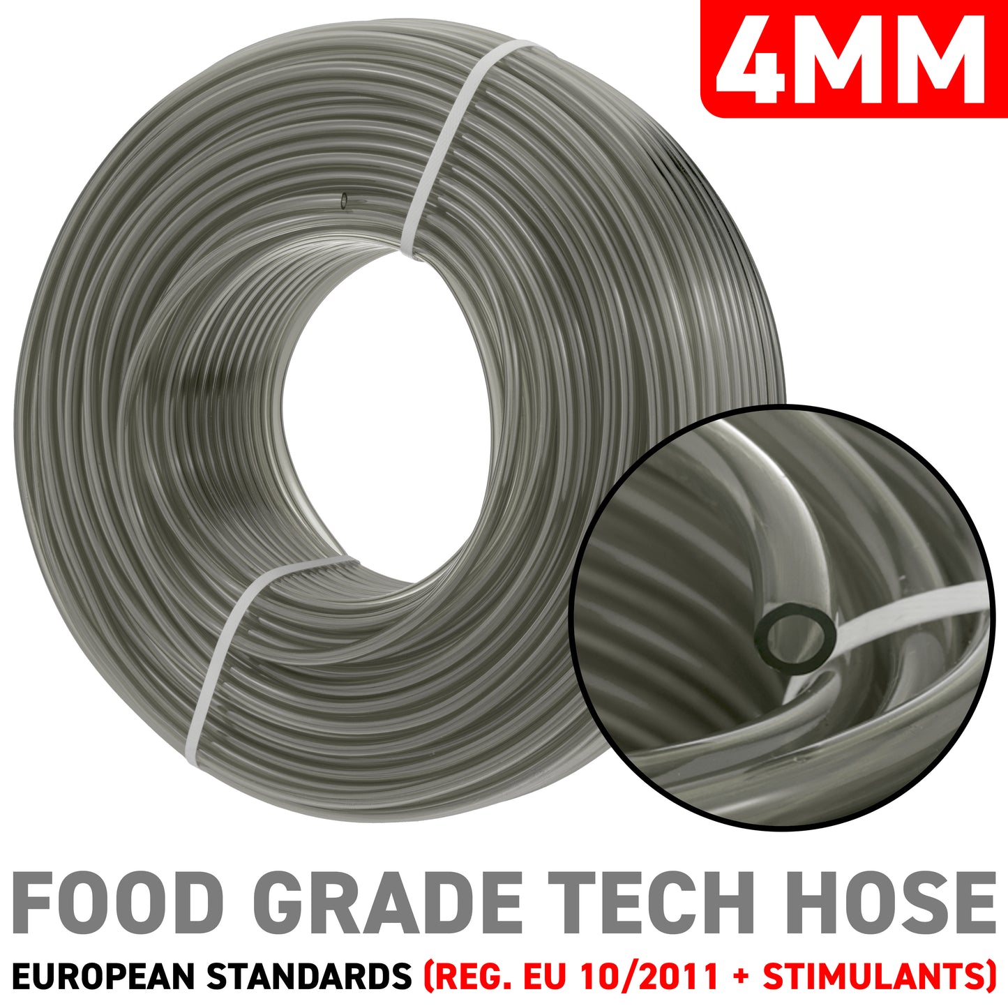 4mm Grey Tinted PVC Technical Hose