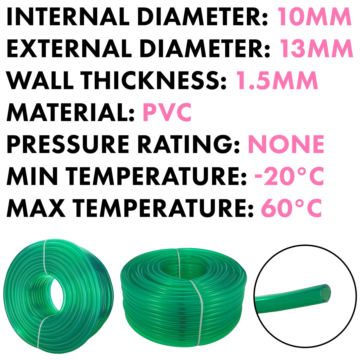 10mm Green Tinted PVC Technical Hose