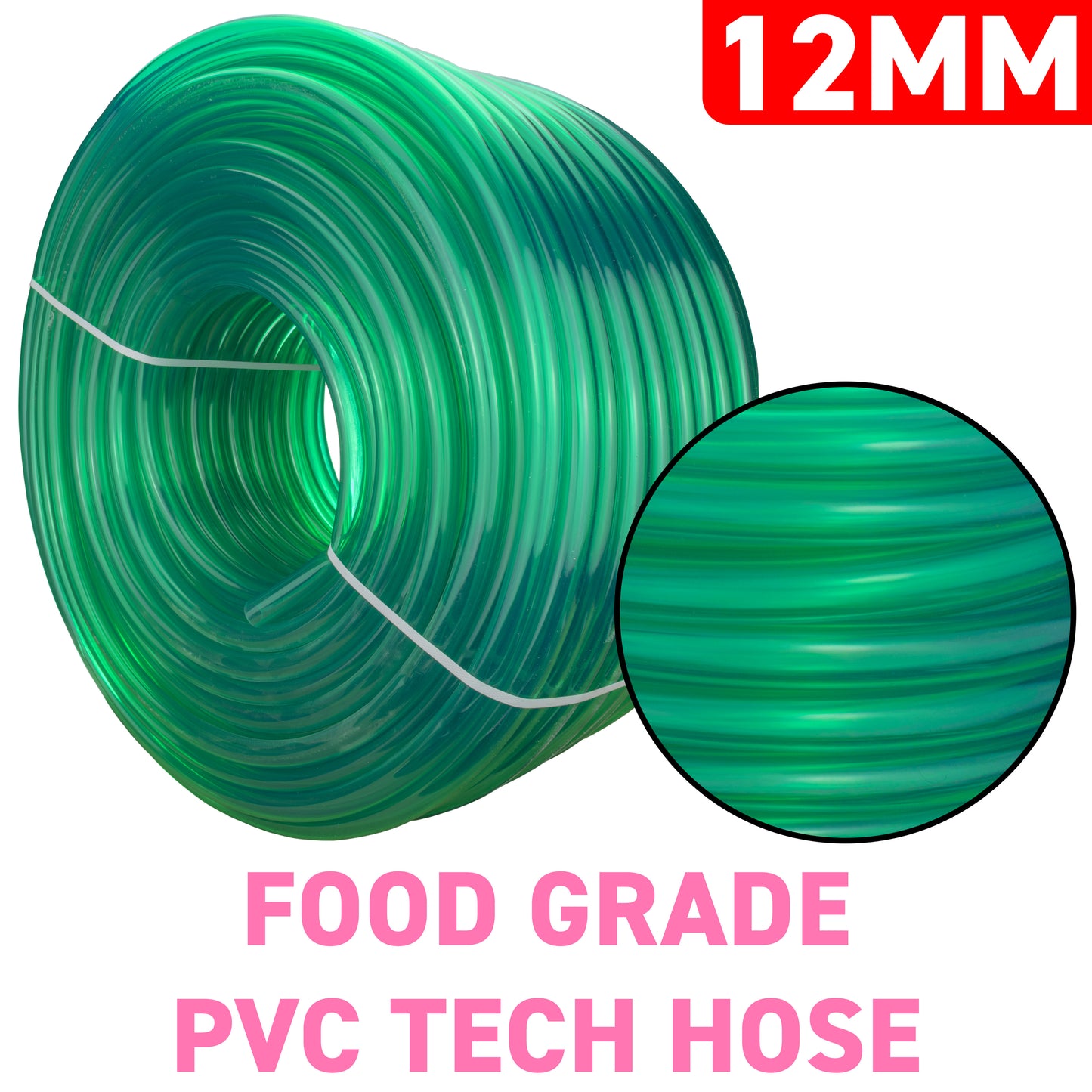 12mm Green Tinted PVC Technical Hose