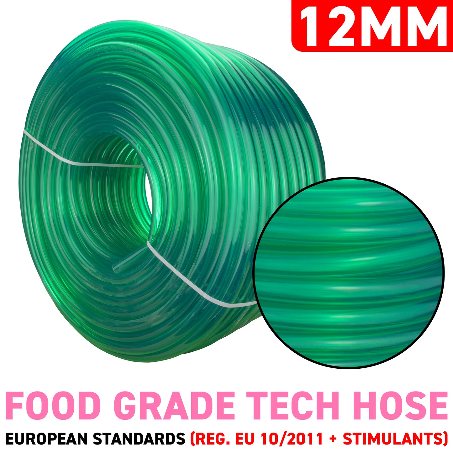 12mm Green Tinted PVC Technical Hose