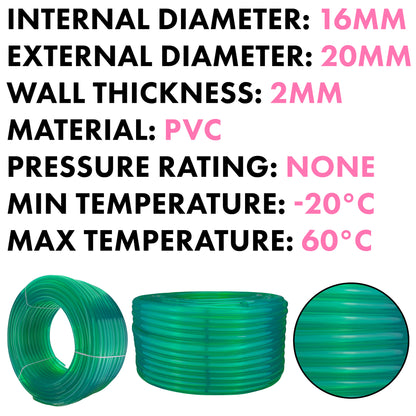 16mm Green Tinted PVC Technical Hose